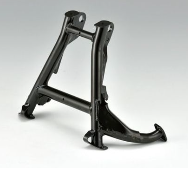 Black metal frame on a gray background