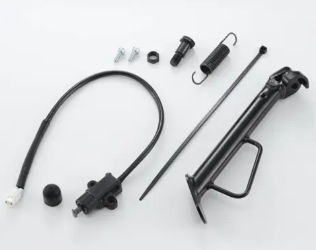 Set of black bicycle repair tools on a white background