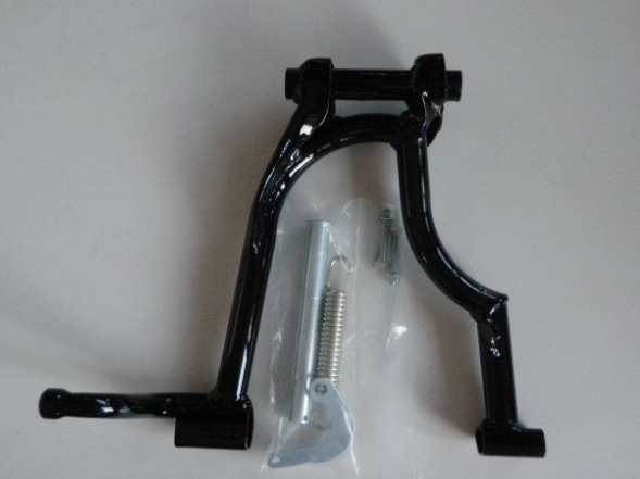 Black metal bracket with hardware on a white background