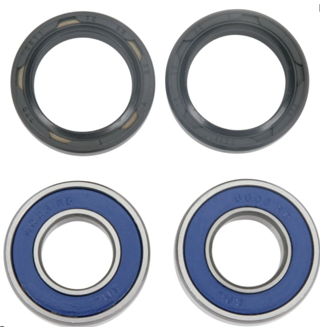 Four mechanical bearings on a white background