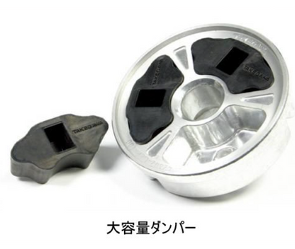 Metallic wheel hub and cover on a white background