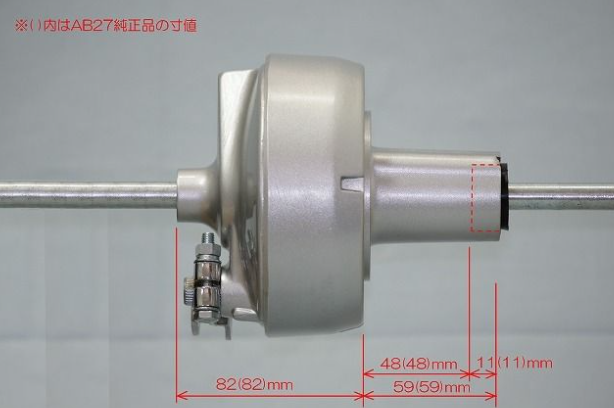 Mechanical component with dimensions marked on a gray background