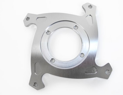 Metallic mechanical component on a white background