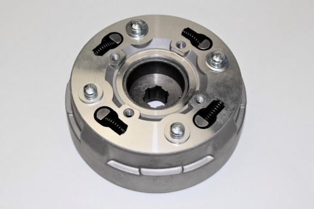 Metal mechanical component on a white background