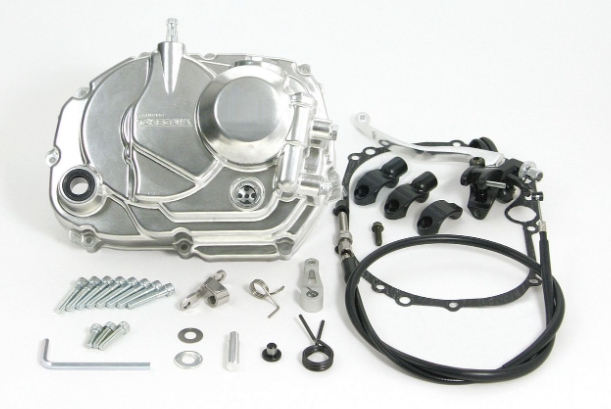 Engine parts and accessories on a white background