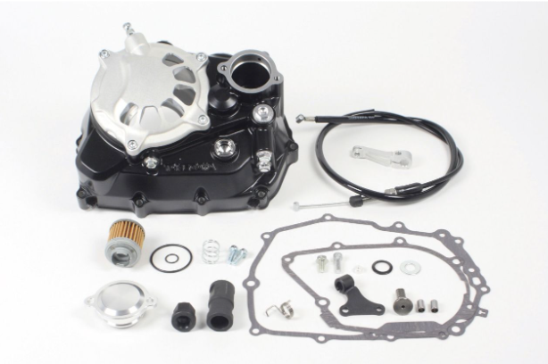 Mechanical parts and components on a white background