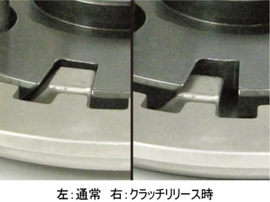 Close-up of metal wheel rim with text indicating 'Normal' on the left and 'Crackle Release' on the right.