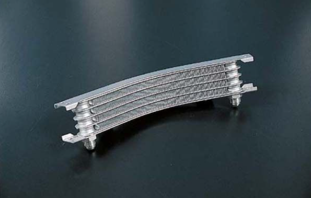 Metallic radiator on a dark background