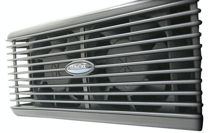 Car air conditioner unit with a visible brand logo on a white background