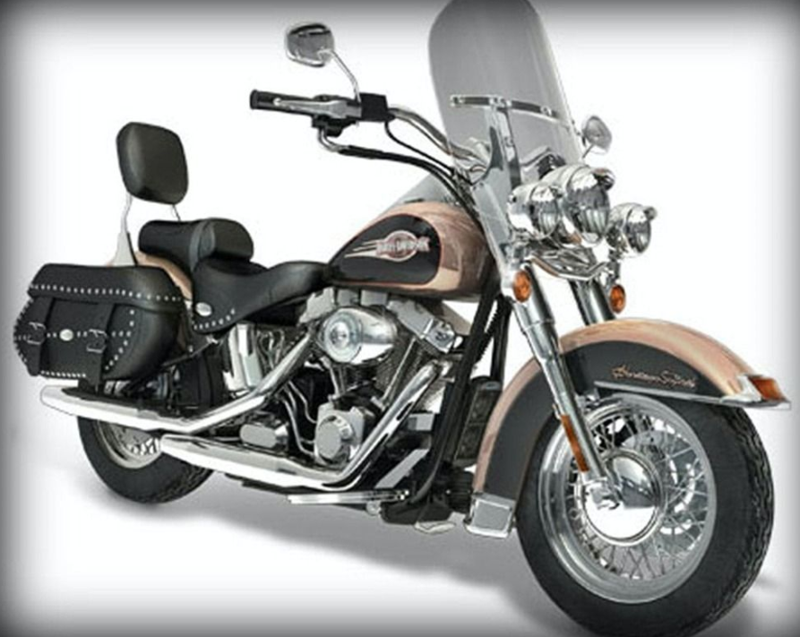 Harley Davidson motorcycle on a white background