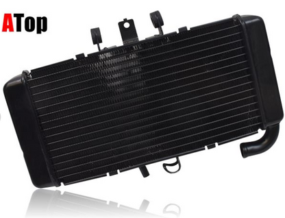 Black radiator on a white background with 'ATop' branding.