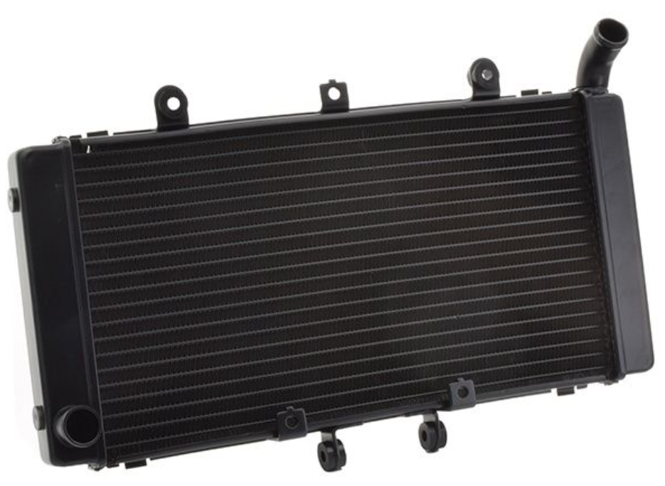 Black radiator on a white background