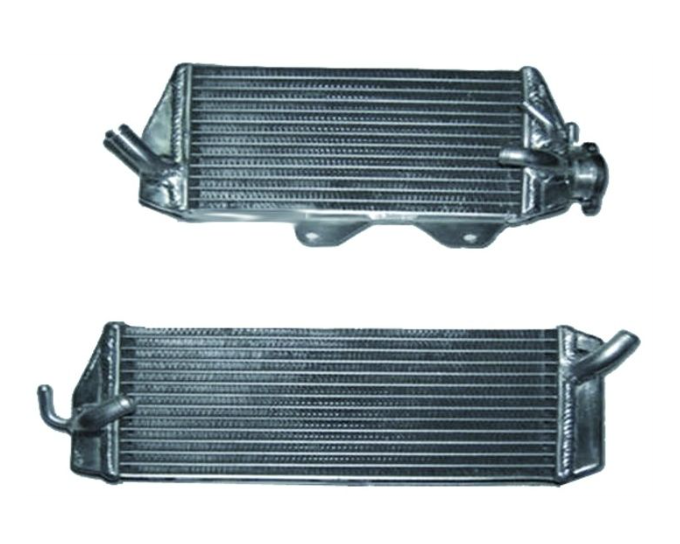 Two metal radiators on a white background