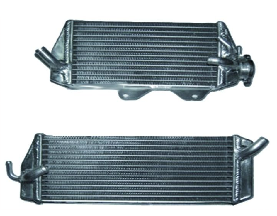 Two metal radiators on a white background