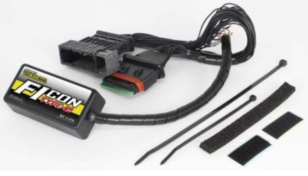 Car audio wiring kit with connectors and cables on a white background