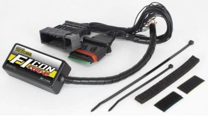 Car audio wiring kit with connectors and cables on a white background