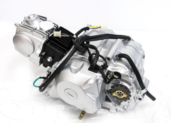 Motorcycle engine on a white background