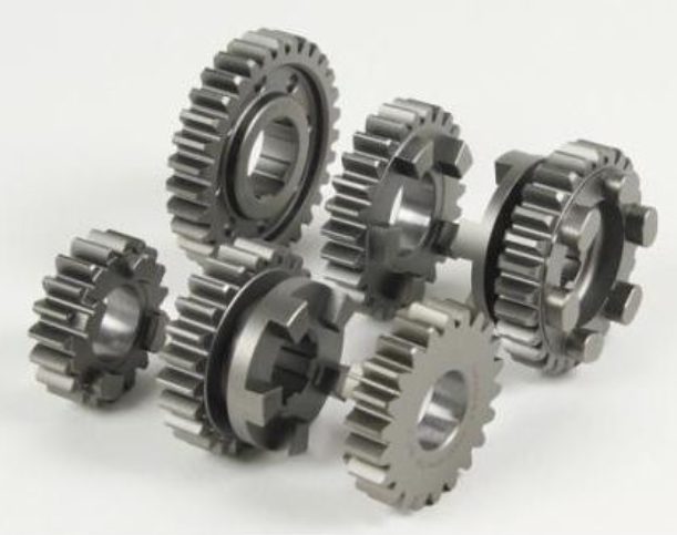 Metal gears on a white background