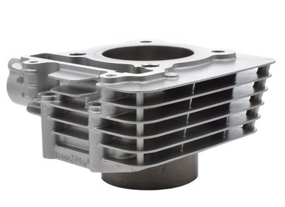 Metal engine cylinder head on a white background