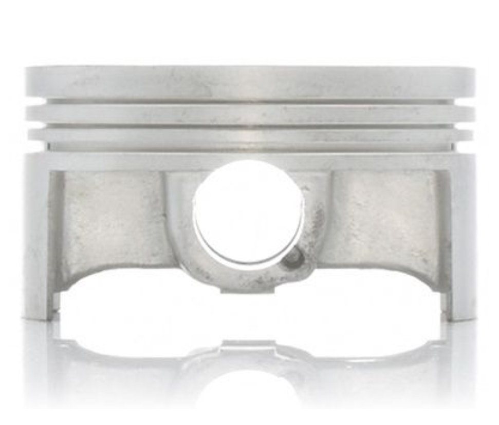 Metallic piston ring on a white background