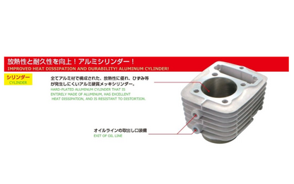 Aluminum cylinder with text on improved heat dissipation and durability