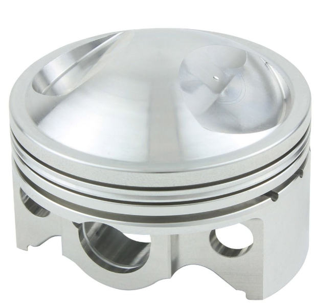 Metallic piston on a white background