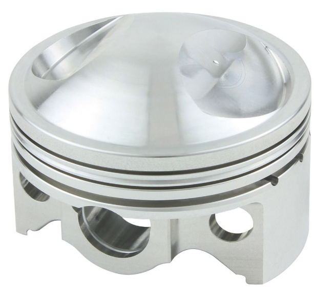 Metallic piston on a white background