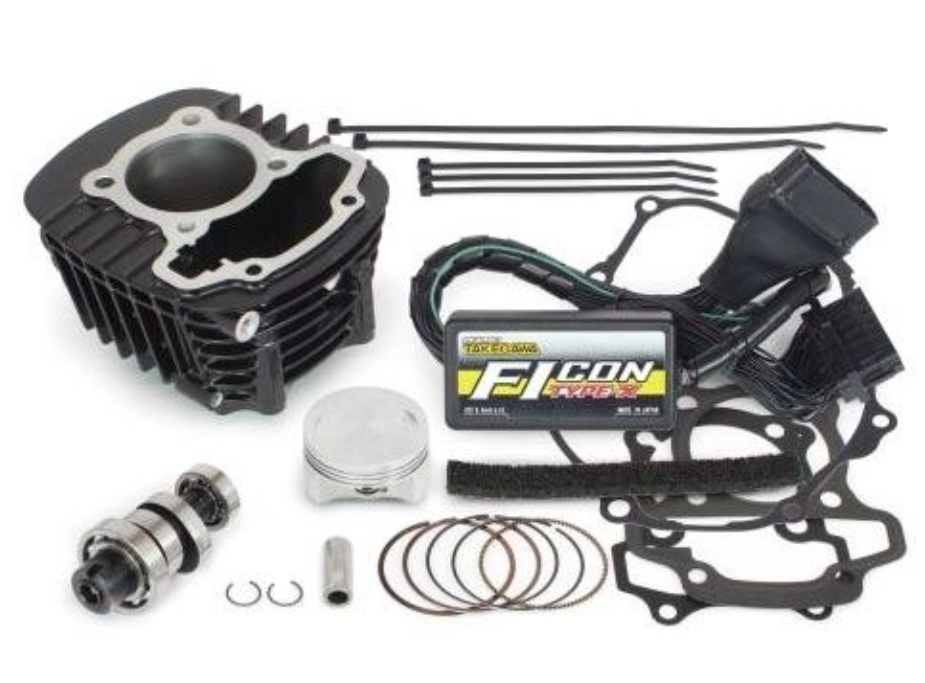 Motorcycle engine parts kit with 'Icon Power' controller on a white background