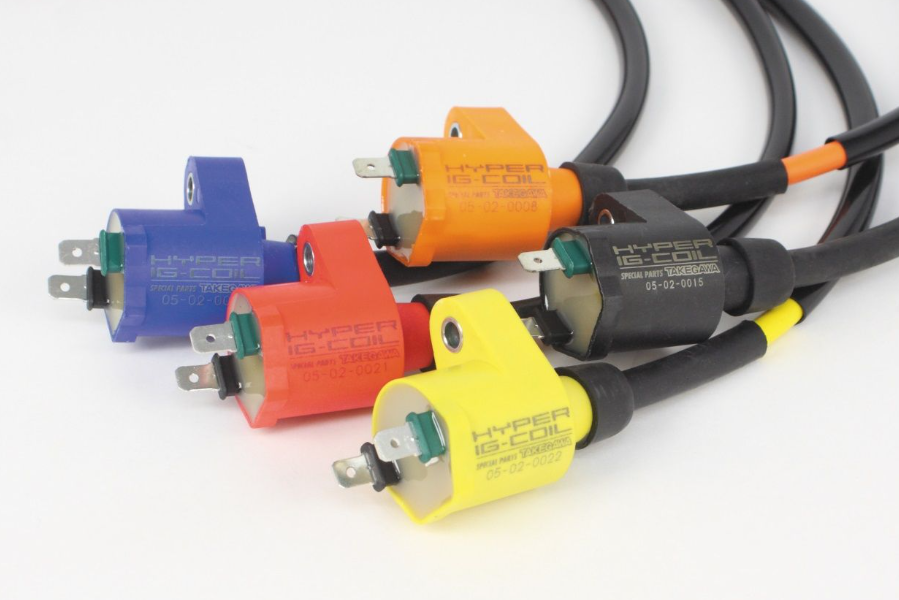 Set of colorful electrical connectors on a white background