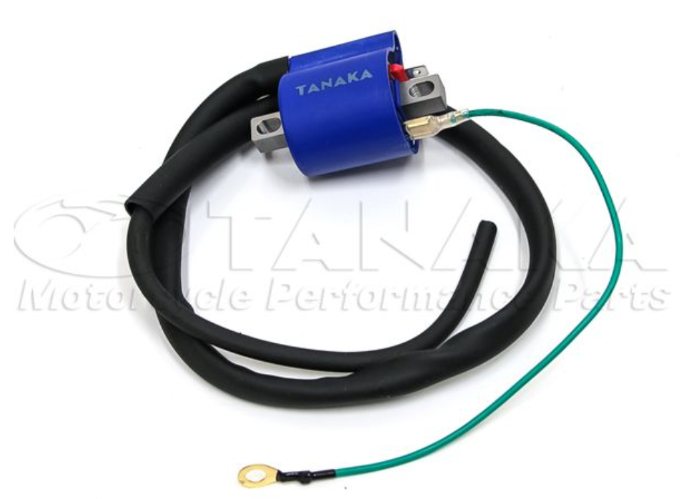 Tanaka ignition coil with wiring on a white background