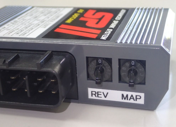 Car tuning module with 'SP' branding on a white background
