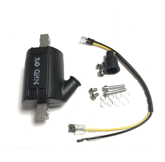 Car ignition switch kit with wiring and connectors on a white background