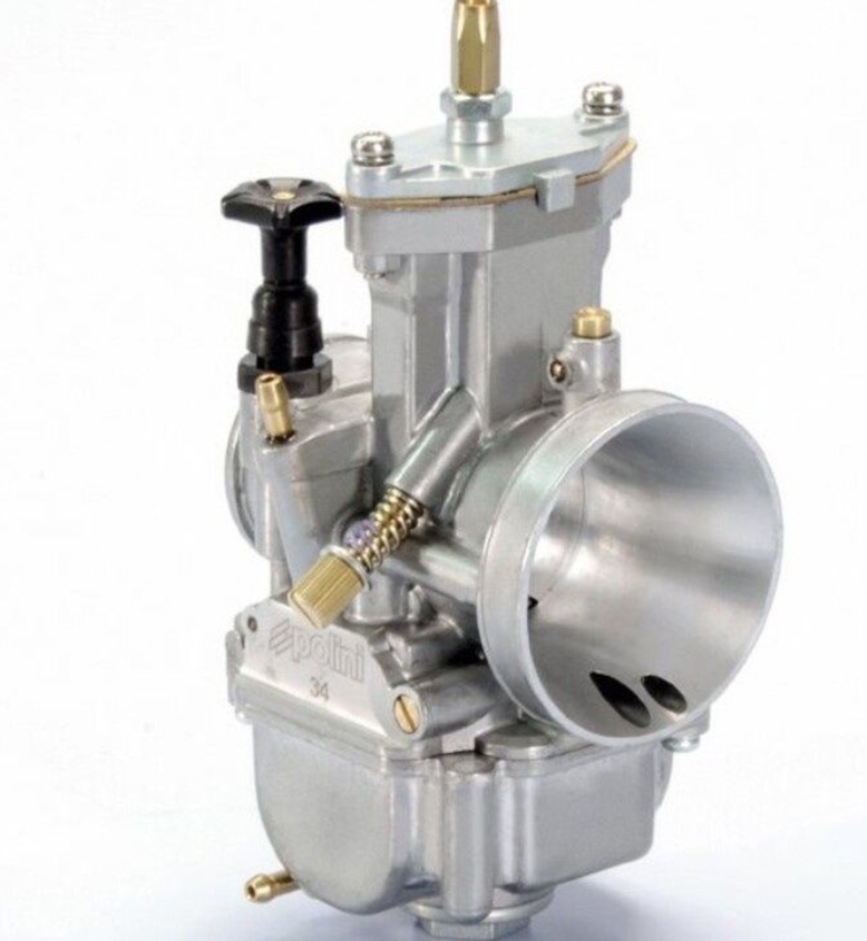 Metallic engine component on a white background