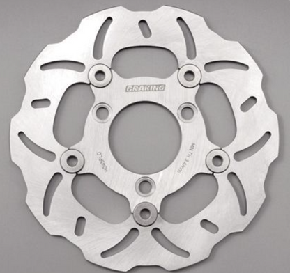 Brake disc with 'Braking' branding on a gray background
