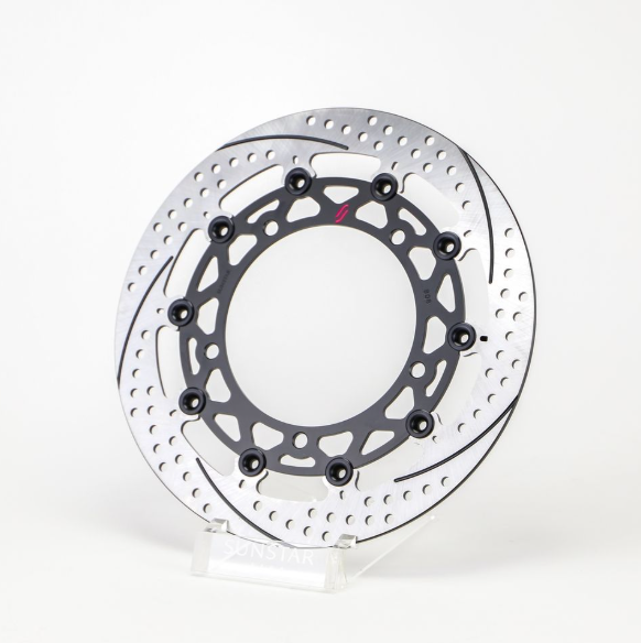 Motorcycle brake disc on a white background